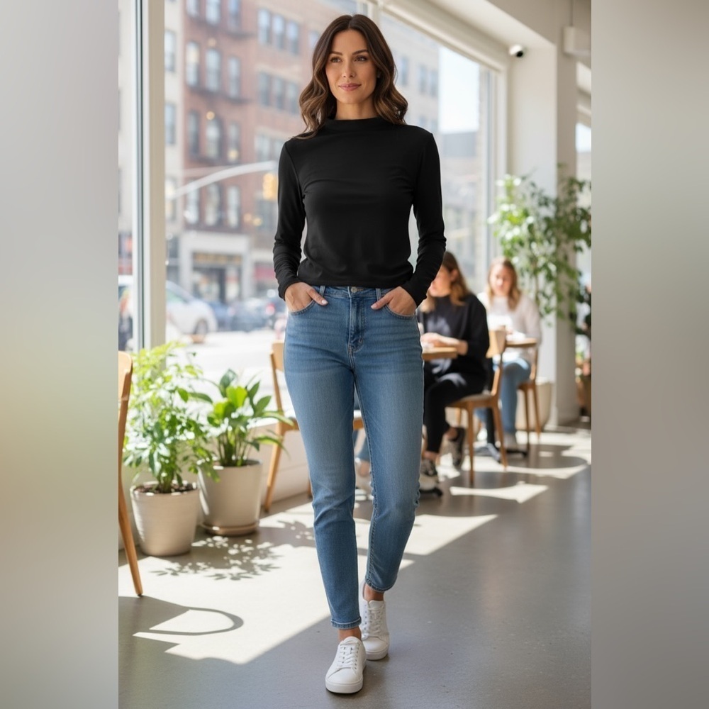 Melrose and Market Black Long Sleeve Blouse